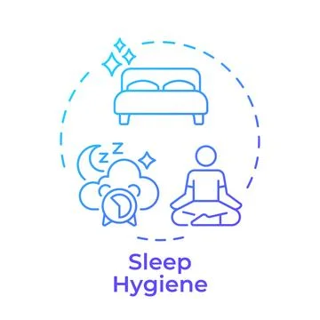 Sleep hygiene blue gradient concept icon Illustrazione stock