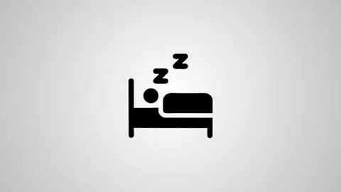 Sleep icon animation moving from different angles and revealing a solid bla.. 库存影片 346496383
