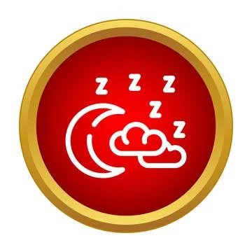 Sleep icon showing moon clouds and zzz symbols 스톡 일러스트