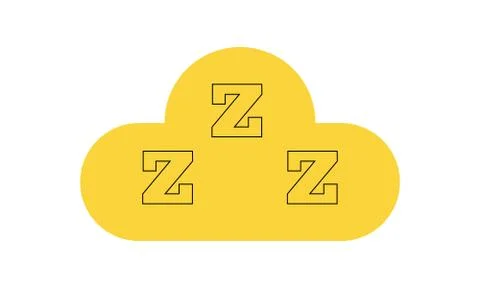 Sleep icon. Three z in cloud. Snooze symbol for your design. Vector illustration Stock Illustration