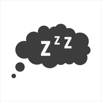 Sleep icon on white background. Dream vector sign Stock Illustration