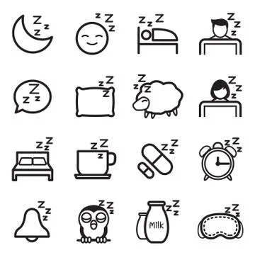 Sleep  icons Stock Illustration