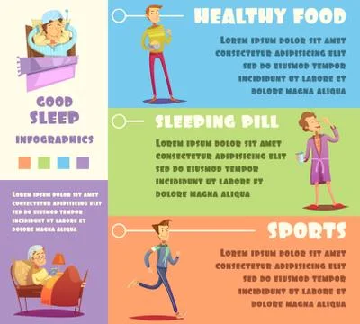 Sleep Man Infographic Stockillustratie