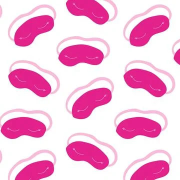 Sleep mask accessory pink doll pattern textile Stock Illustration