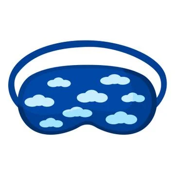 Sleep mask blue with pattern cloud on white background. Face mask for sleepin Stock Illustration