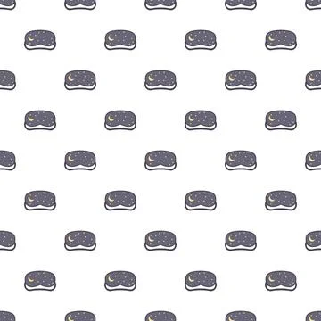 Sleep mask doodle seamless pattern for bedtime and relaxation 库存插图