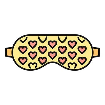 Sleep mask with hearts pattern for resting Stock Illustration