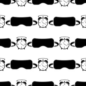 Sleep Mask Icon Seamless Pattern Isolated on White Background Illustrazione stock