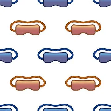 Sleep Mask Icon Seamless Pattern Isolated on White Background Illustrazione stock
