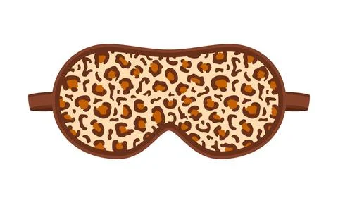 Sleep mask with leopard print isolated on white background Stock Illustration