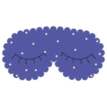 Sleep mask. Night accessory to sleep, travel and recreation. Vector Stock Illustration