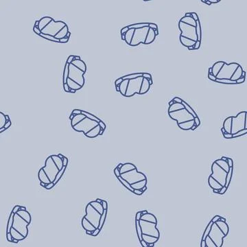 Sleep mask night line vector seamless pattern Illustrazione stock