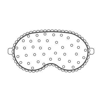 Sleep mask with a pattern, black outline, isolated vector illustration Stock Illustration
