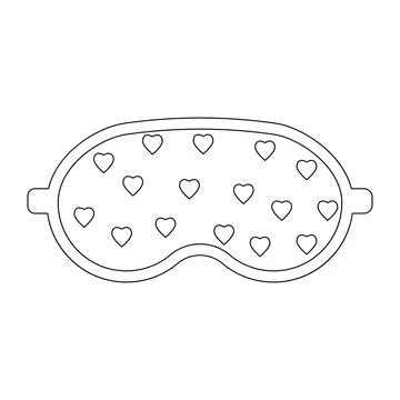 Sleep mask with a pattern, black outline, isolated vector illustration Stock Illustration