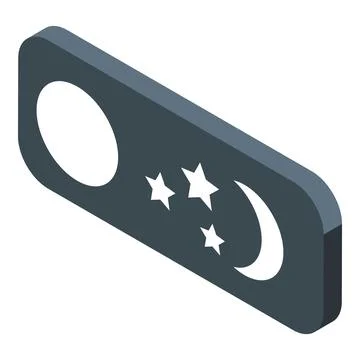 Sleep mode button showing crescent moon and stars for restful nights Stock Illustration