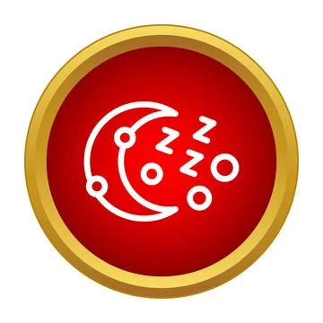 Sleep moon icon representing rest and night time Stock Illustration