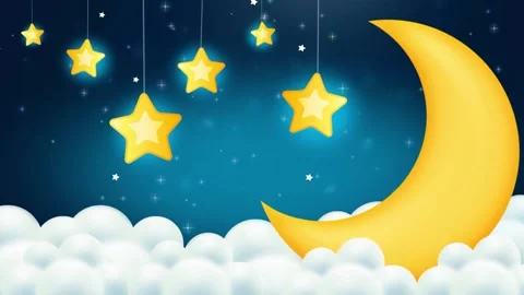 Sleep Moon Stars Baby Background Lullaby Stock Footage
