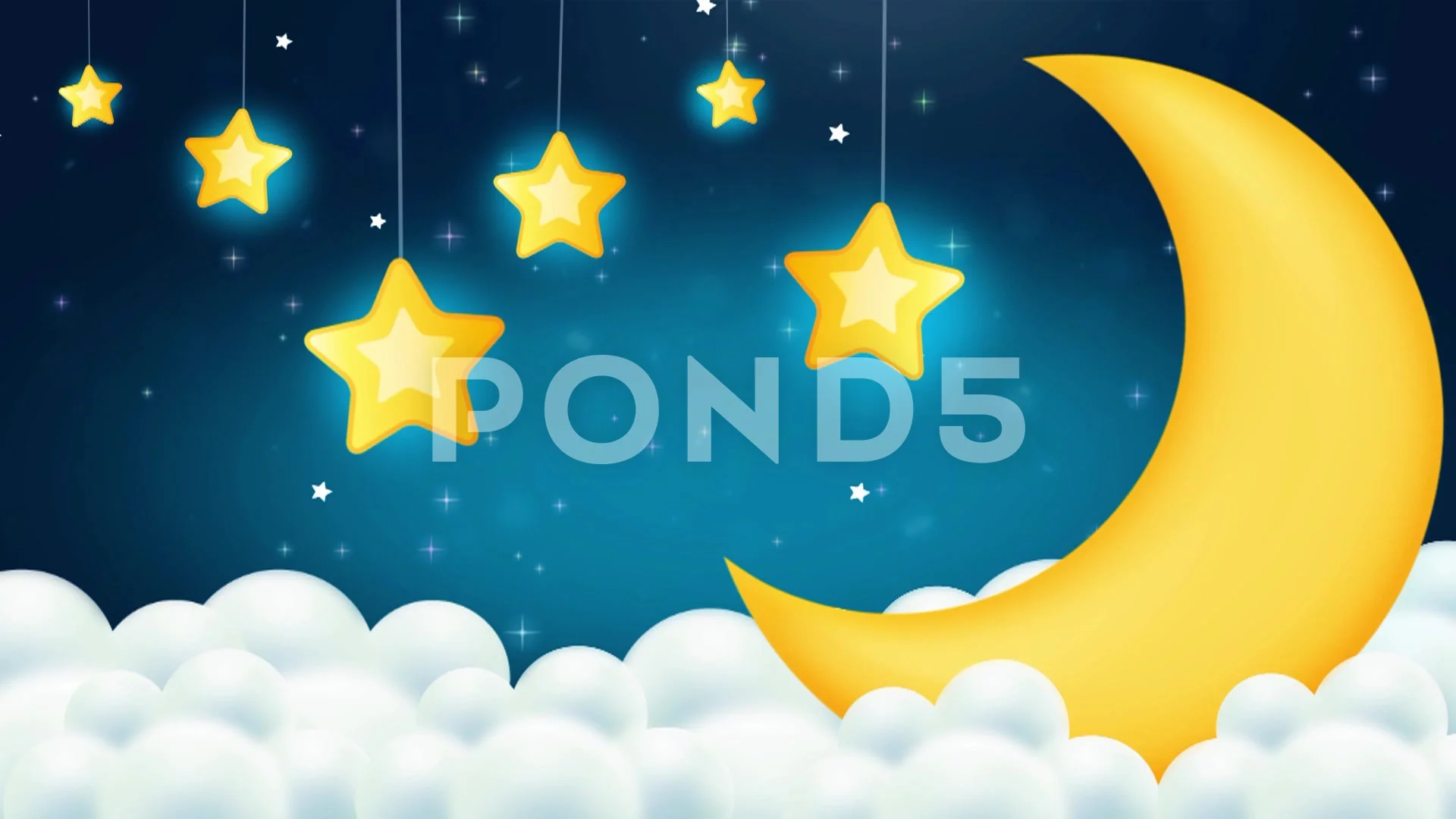 Sleep Moon Stars Baby Background Lullaby | Stock Video | Pond5