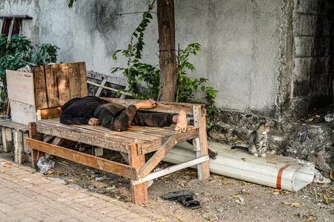 Sleep on my bench Stock Photos
