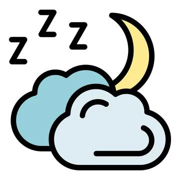 Sleep night icon vector flat Illustrazione stock