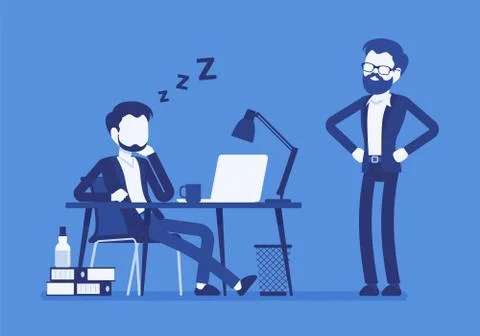 Sleep at office work Stock Illustration