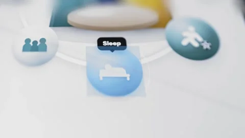Sleep option opens within connected family routine menu Stock Footage 346608059