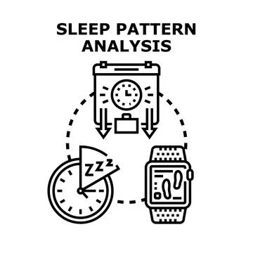 Sleep pattern analysis for health and wellness monitoring Stock Illustration