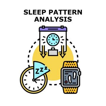 Sleep pattern analysis for health and wellness monitoring Stock Illustration