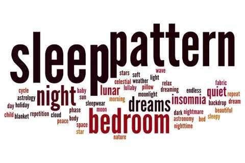 Sleep pattern word cloud Stock Illustration