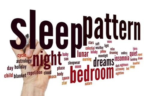 Sleep pattern word cloud Stock Photos