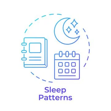 Sleep patterns blue gradient concept icon Stock Illustration