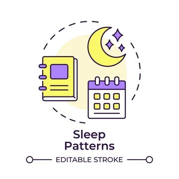 Sleep patterns multi color concept icon Stock Illustration
