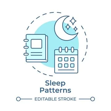 Sleep patterns soft blue concept icon Illustrazione stock