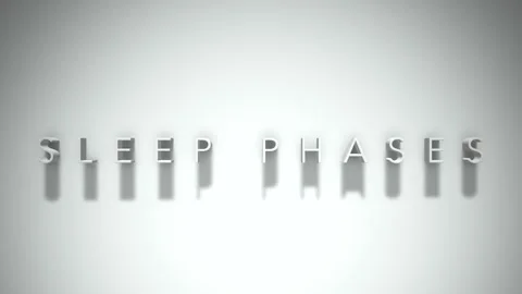 Sleep phases 3D title animation white text on a white background Stock Footage 299426406