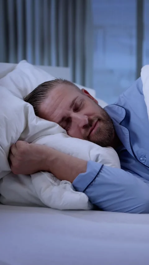 Sleep On Pillow In Bed Stock Footage 320767034