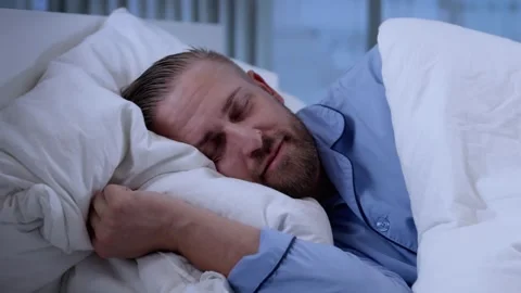 Sleep On Pillow In Bed Stock Footage 321156309