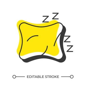 Sleep pillow offset shadow line icon Stock Illustration