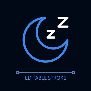 Sleep pixel perfect color linear ui icon for dark theme Illustration