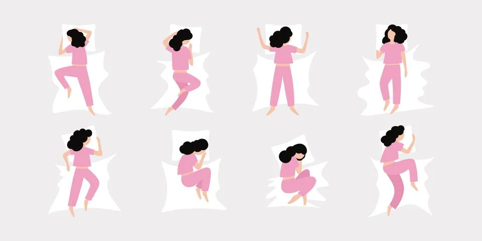 Sleep poses Stock Illustration