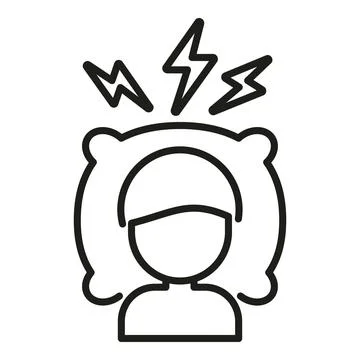 Sleep problem icon outline vector. Bed awake 스톡 일러스트