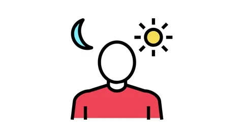 Sleep problems color icon animation Stock Footage 157258924