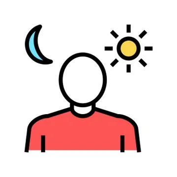 Sleep problems color icon vector illustration Stock Illustration