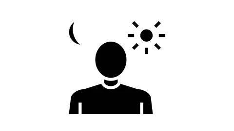 Sleep problems glyph icon animation Stock Footage 157260872