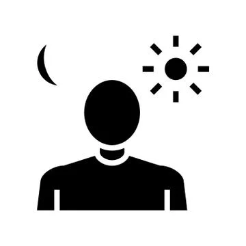 Sleep problems glyph icon vector illustration Stock Illustration
