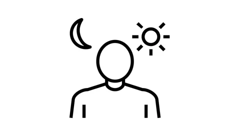 Sleep problems line icon animation Stock Footage 157259948