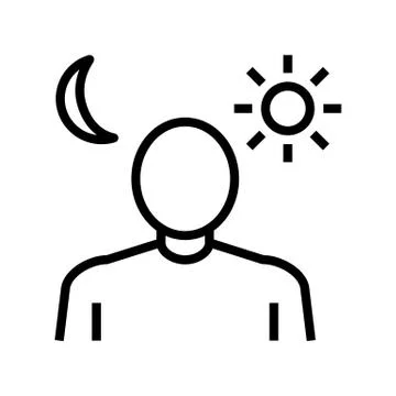 Sleep problems line icon vector illustration Stock Illustration