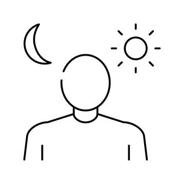 Sleep problems line icon vector illustration Stock Illustration