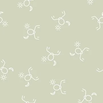 Sleep problems line seamless pattern Stock Illustration