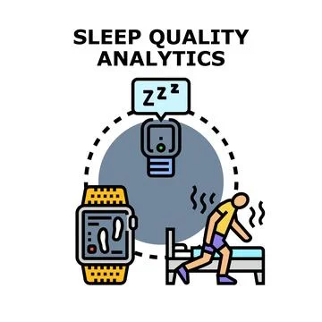 Sleep quality analytics measuring health tracking data Stock Illustration