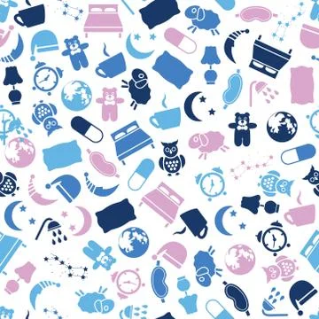 Sleep seamless pattern Stock Illustration